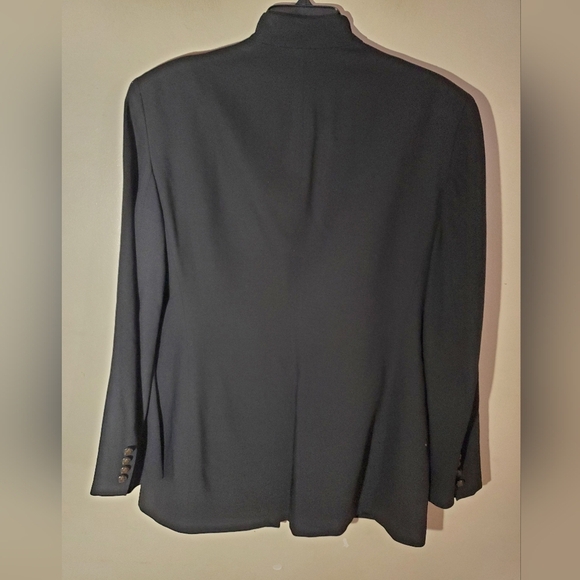 Lauren Ralph Lauren Mandarin Neck Military Style Wool Blazer Size 10 - Picture 2 of 9